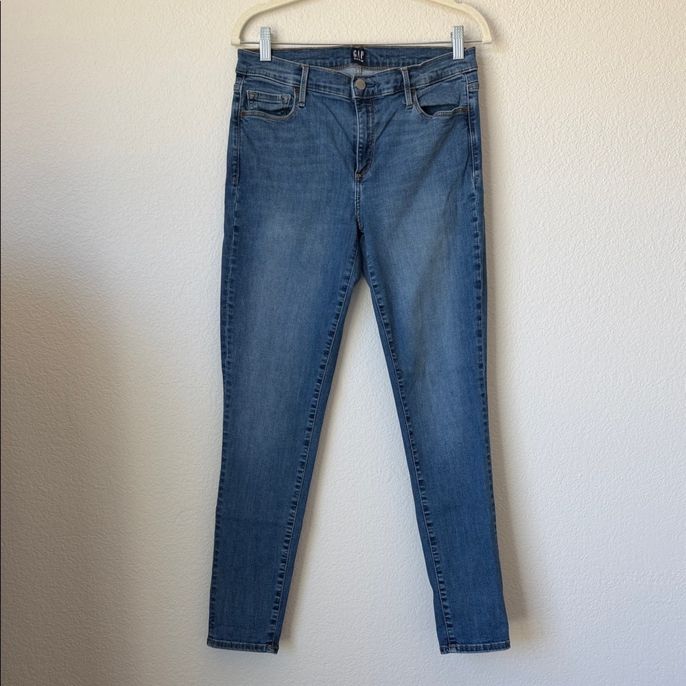 GAP True Skinny Jeans Mid Rise Blue Stretch Denim Size 30 Women